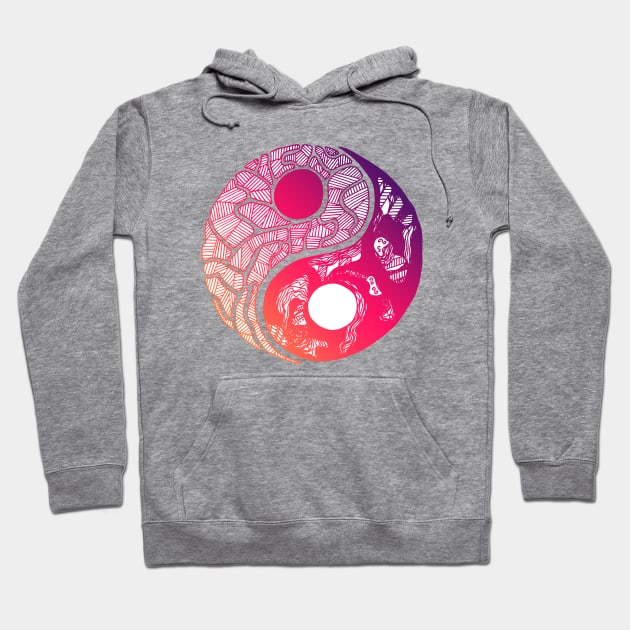 Sunset Sky Abstract Yin Yang Hoodie by kenallouis